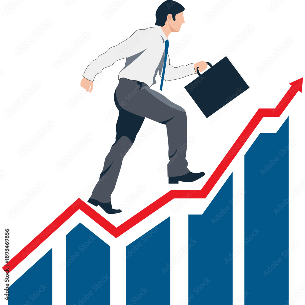 Fototapeta premium Business Growth Flat Illustration