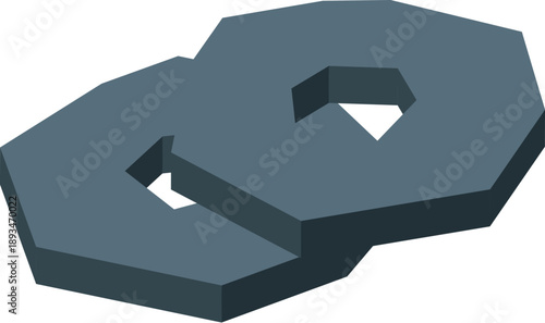 Infinity symbol formed by two interlocking grey octagonal shapes, representing endless possibilities and continuity