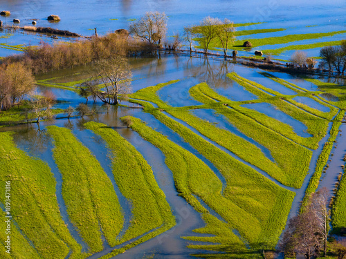 Wallpaper Mural Aerial shot of the flooded Meadows in Salisbury after Storm Chandra Torontodigital.ca