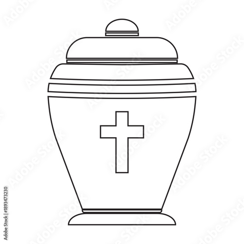 cremation urn or funeral urn icon