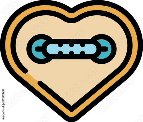 Promoting oral hygiene and dental implants with heart shaped design symbolizing love for healthy teeth