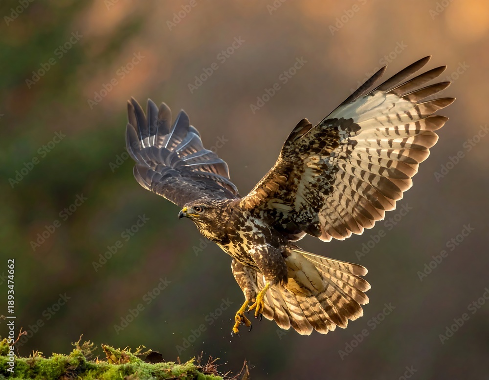 Fototapeta premium A large brown bird with outstretched wings
