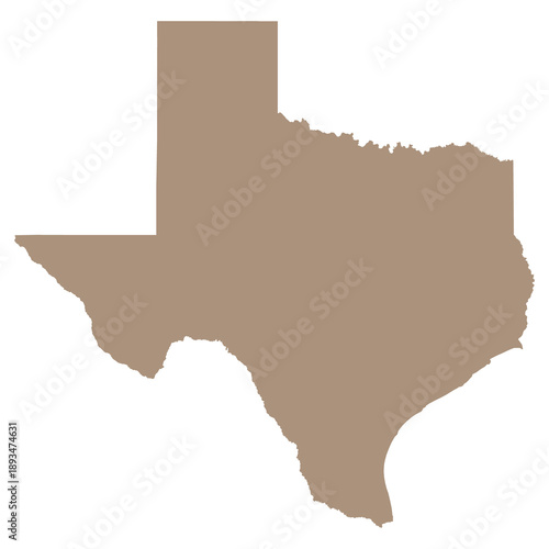 Texas state map icon silhouette, usa location shape, american geography region vector illustration