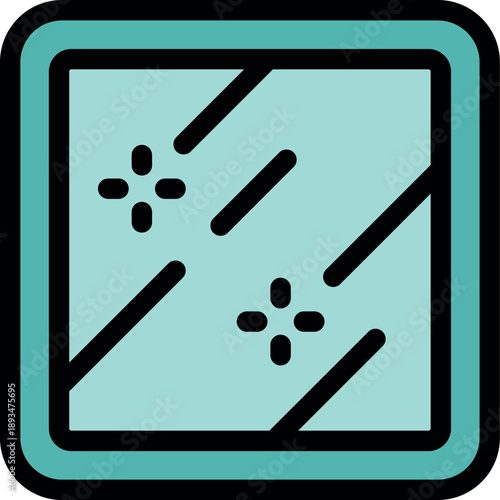 Broken glass window pane with cracks and scratches, illustrating vandalism or accident