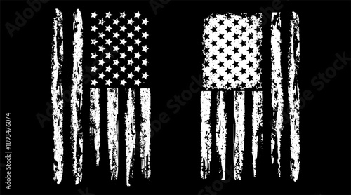 Distressed vertical American flag vector design representing resilience, strength, and patriotic symbolism