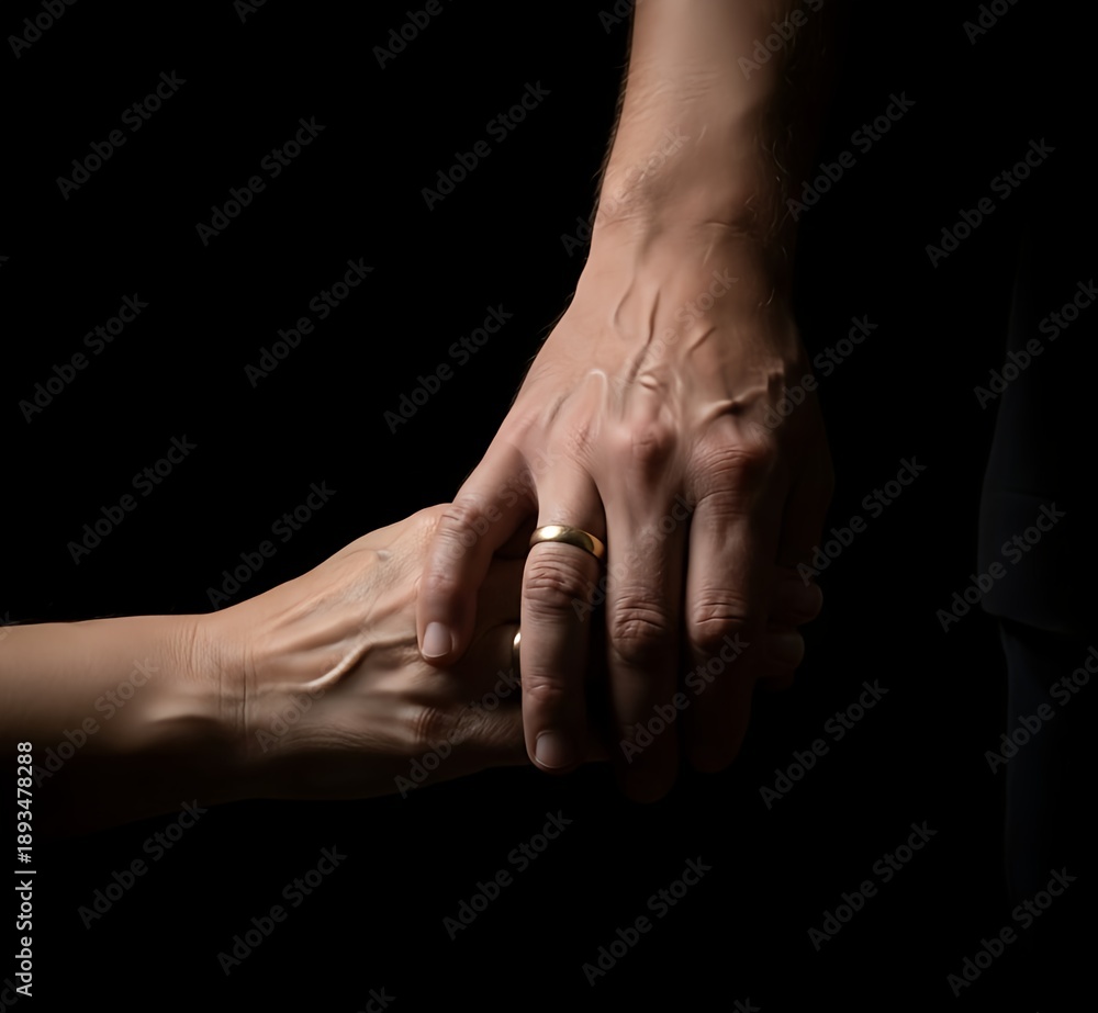Fototapeta premium man and woman hands Black screen design 