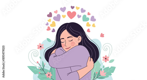 Self Love and Mental Health Vector Concept