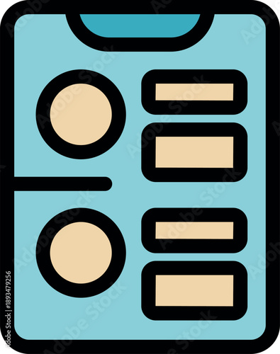 Electronic voting app on a tablet with some choices already filled and others ready to be selected, for online surveys or elections