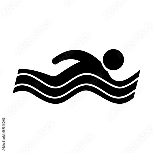 Pool Swimming Icon on White Background.