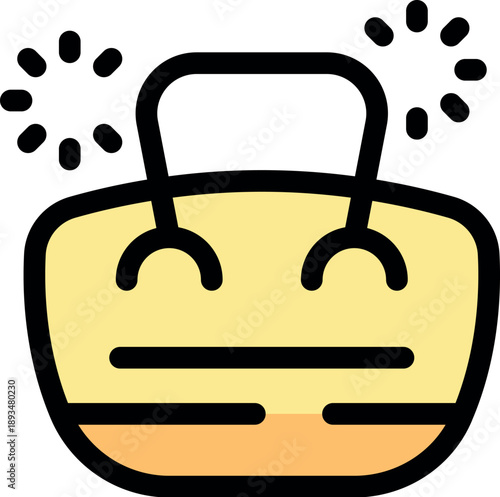 Stylish shopping bag with shining sparkles, symbolizing exciting purchases and retail therapy