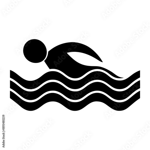 Swimming Sport Icon Design.