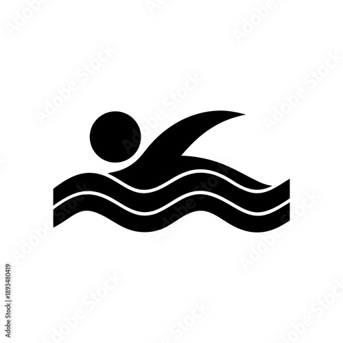 Swimming Icon on White Background.