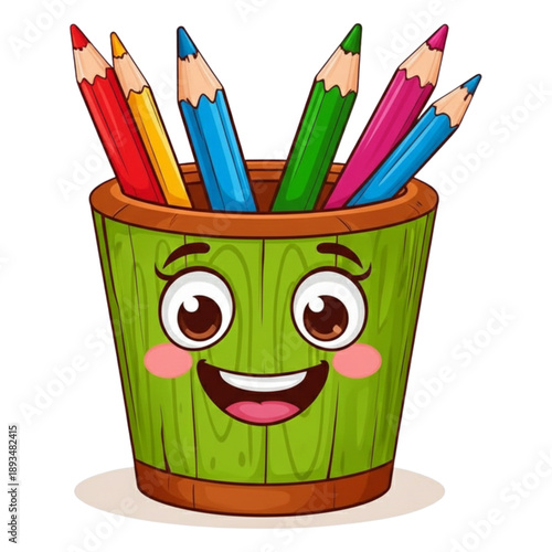 colored pencils in a cup