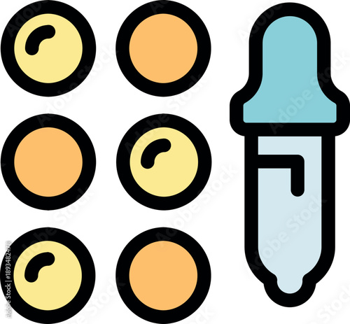 Scientist choosing color with eyedropper from palette for experiment in laboratory