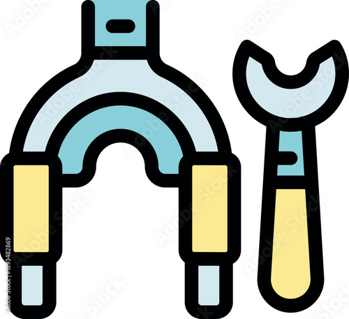 Bicycle handlebar grips and wrench illustrating bike maintenance and repair