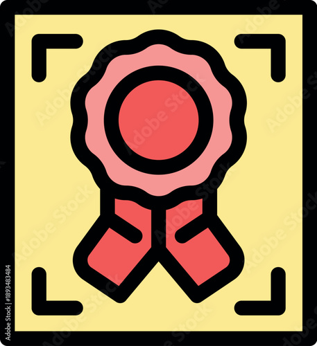 Red cockade representing quality control, ensuring high standards and premium products