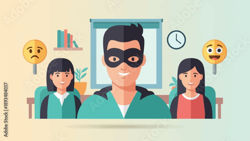 Diverse group receives feedback, including negative and positive expressions