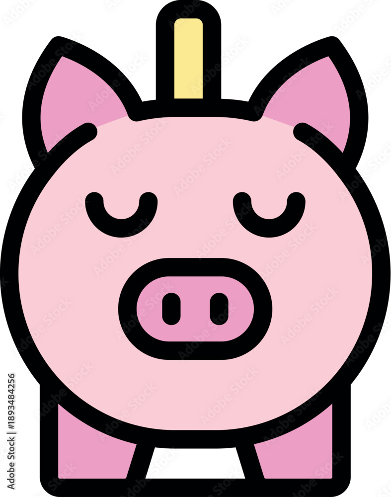 Naklejka premium Pink piggy bank with a unicorn horn, symbolizing savings, magic, and childhood dreams