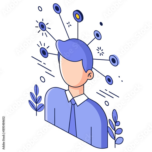 Conceptual illustration of businessman's creativity and innovation