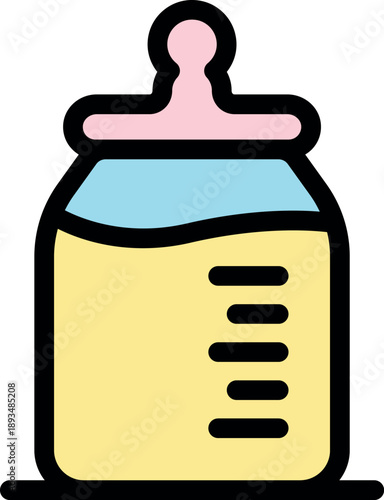 Baby bottle icon symbolizing infant feeding and nutrition, essential for newborn care and healthy development