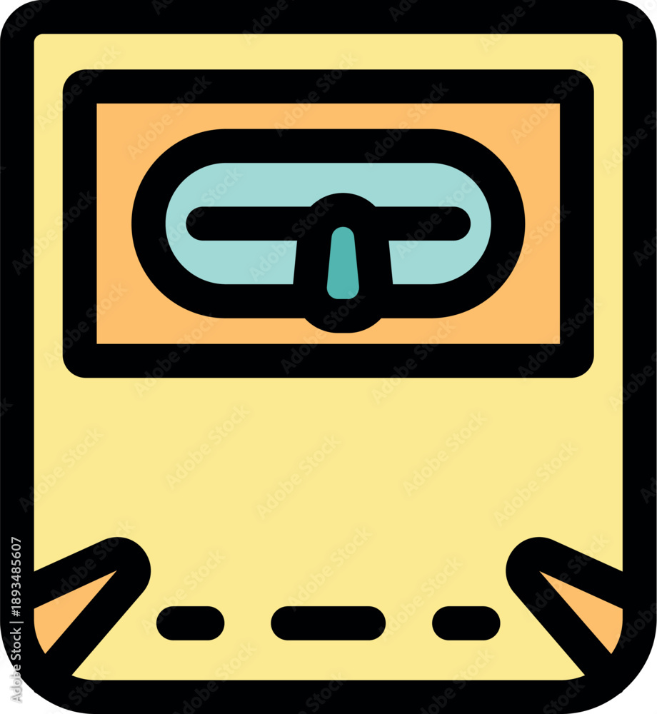 Obraz premium Colorful floppy disk icon with a nostalgic design