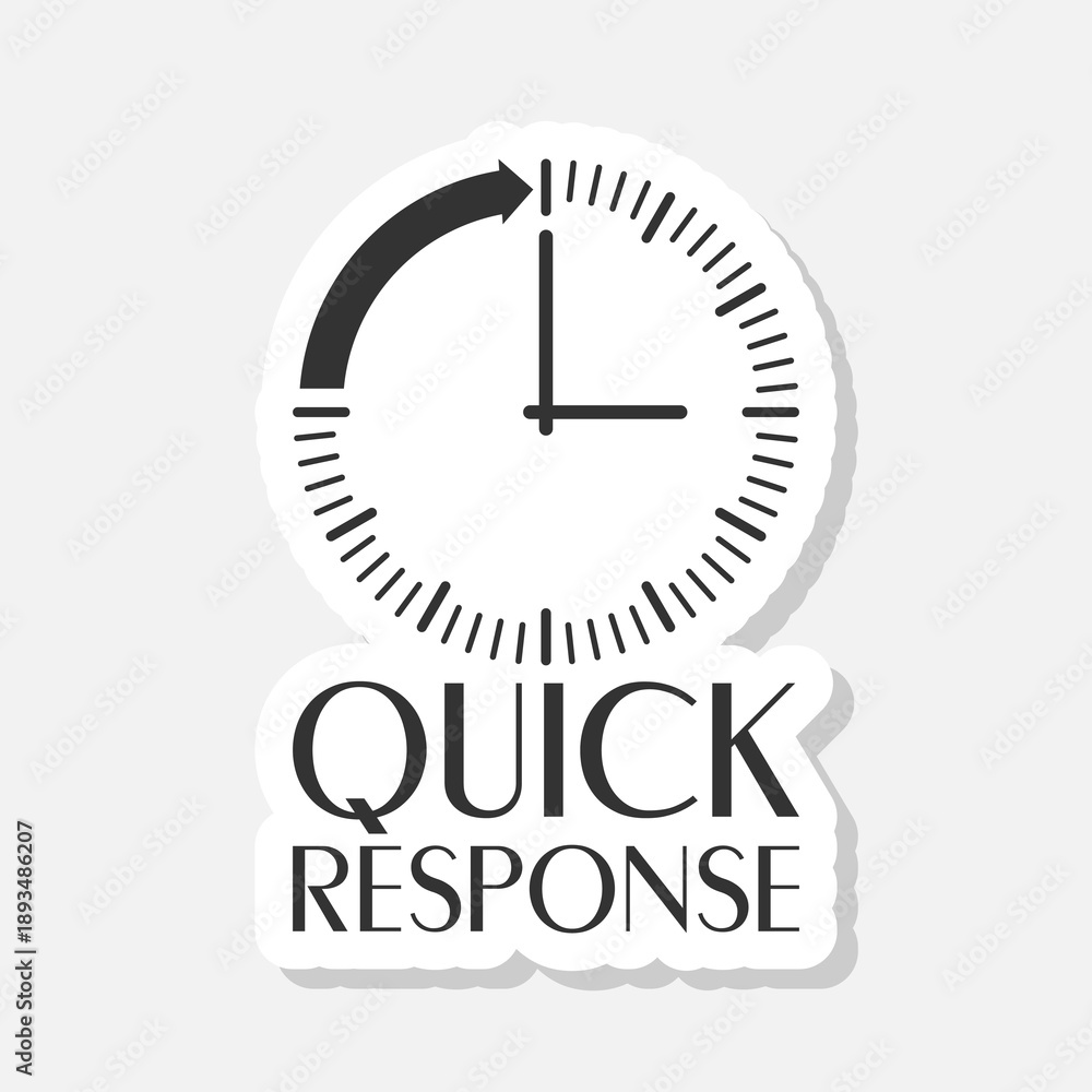 Fototapeta premium Quick response icon sticker isolated on gray background