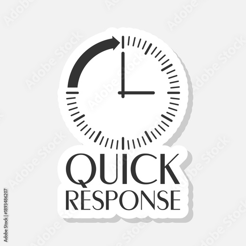 Quick response icon sticker isolated on gray background