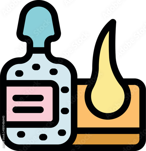 Aromatherapy setup featuring a candle and essential oil bottle