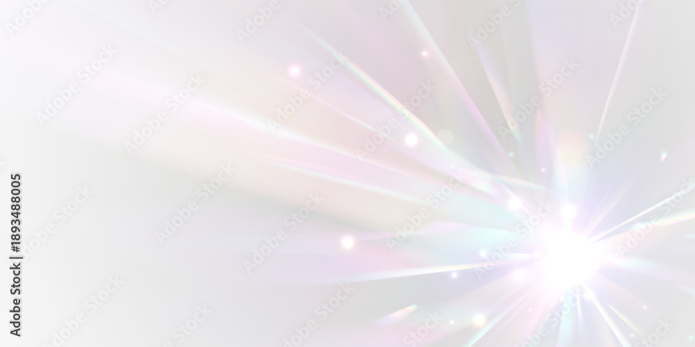 Naklejka premium Prismatic light scatters across transparent crystal surfaces with radiant rainbow energy. Shiny streaks feel ethereal. Designed for magical PNG effects.