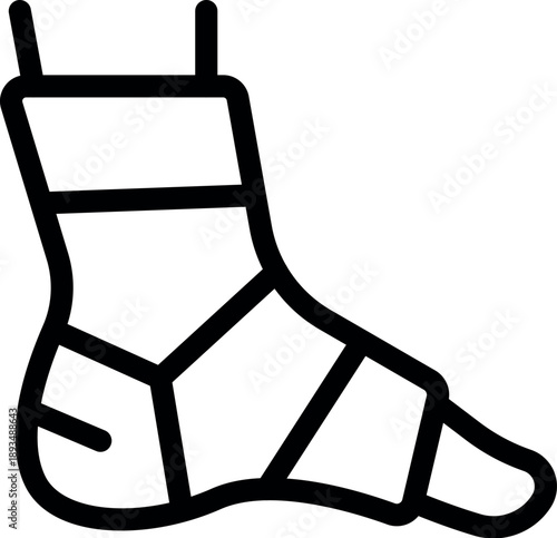 Orthopedic ankle brace providing support, stability, and compression for injured foot, aiding recovery and pain relief