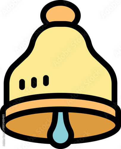 Simple icon of a ringing notification bell in yellow, ideal for user interface design