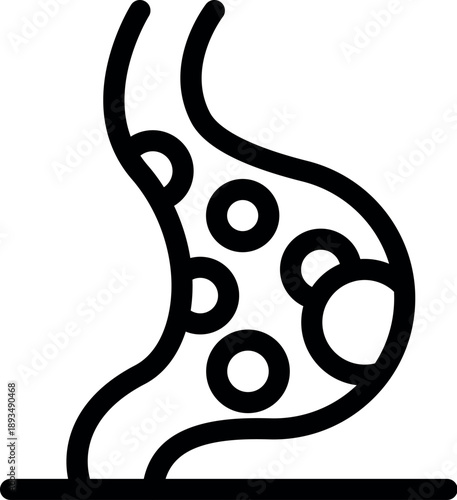 Simple and clear icon representing gastritis affecting the stomach, symbolizing digestive problems and health issues