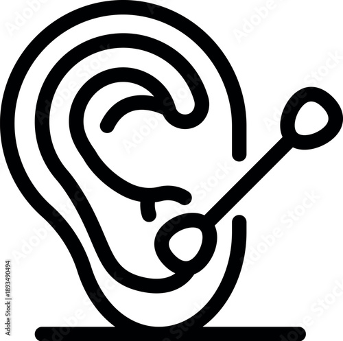 Medical professional performing ear cleaning procedure using specialized tool, ensuring ear hygiene and health