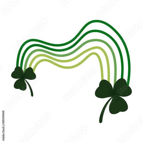 St. Patrick's Day Rainbow and Shamrocks