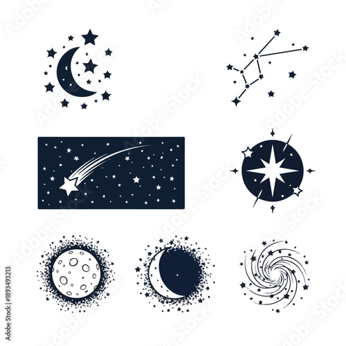 Cosmic Star and Moon Symbols