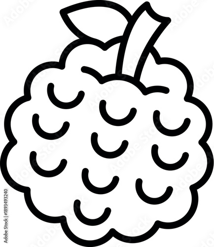 Single blackberry icon representing healthy eating, freshness, and antioxidants, perfect for food blogs, health websites, or packaging design