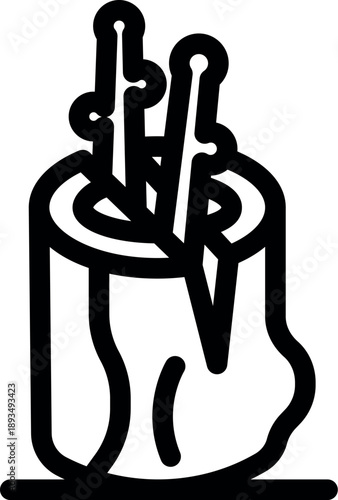 Planting seedlings in a tree trunk promotes reforestation and sustainable forestry practices