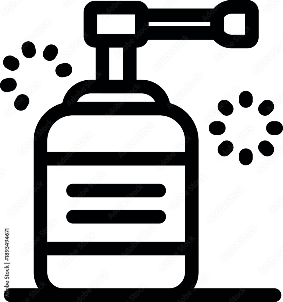 Obraz premium Spray bottle dispensing a fine mist, ideal for cleaning solutions, cosmetics, or personal care products