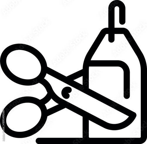 Scissors are cutting a coupon, symbolizing saving money, discounts, and smart shopping habits