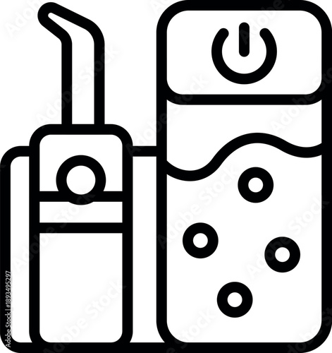 Electric irrigator cleaning teeth with water jet and reservoir tank promoting oral hygiene