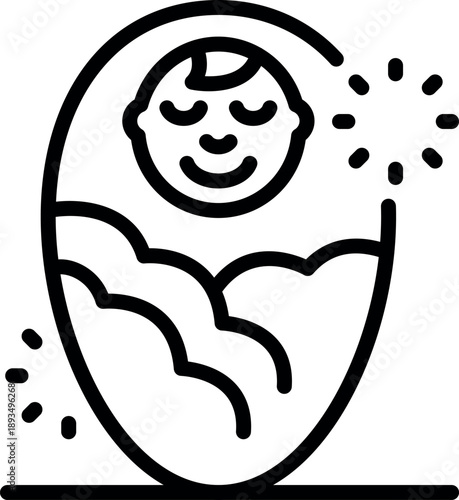 Baby sleeping soundly in cradle, radiating tranquility and the promise of a new beginning