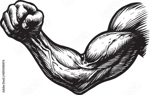 A clenched fist raised in a powerful and determined gesture