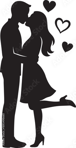 A silhouetted couple dances intimately embracing a moment of connection