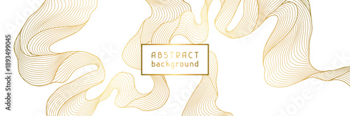 Background with wave elements. Abstract card with linear curls.