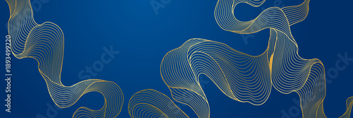 Background with wave elements. Abstract card with linear curls.