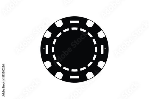 Black poker chip isolated on white background, gambling, casino game, chance, risk, bet, play, fortune, play, cash, win, money