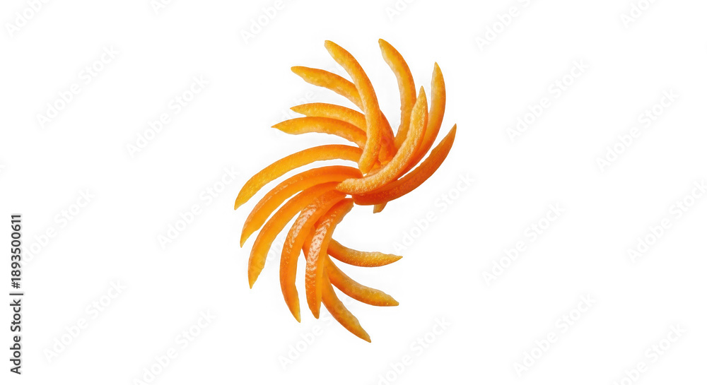 Obraz premium sliced orange peel strips arranged in circular pattern