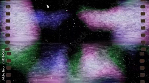 Vintage super 8mm movie film grain and light leak effect, 4K video	
