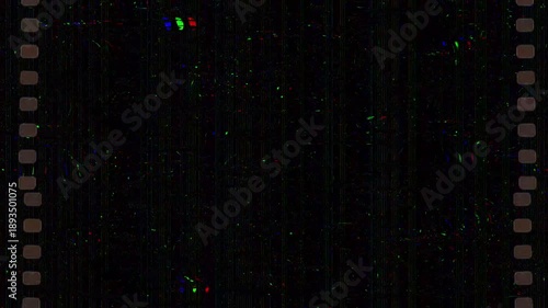Vintage super 8mm movie film grain and light leak effect, 4K video	
