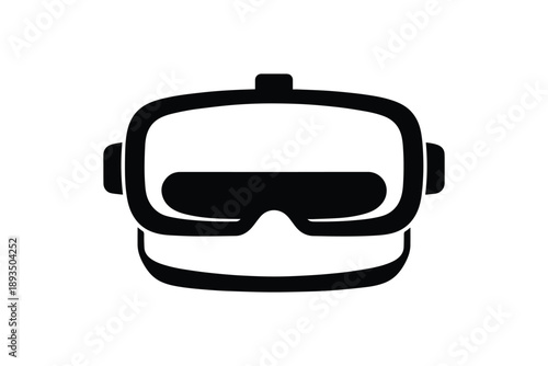 Virtual reality headset technology gadget silhouette for immersive gaming and entertainment